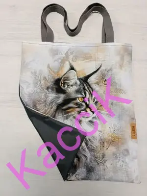 Nákupní taška kočka šedá
