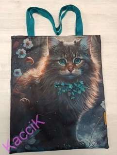 Nákupní taška kočka modrá